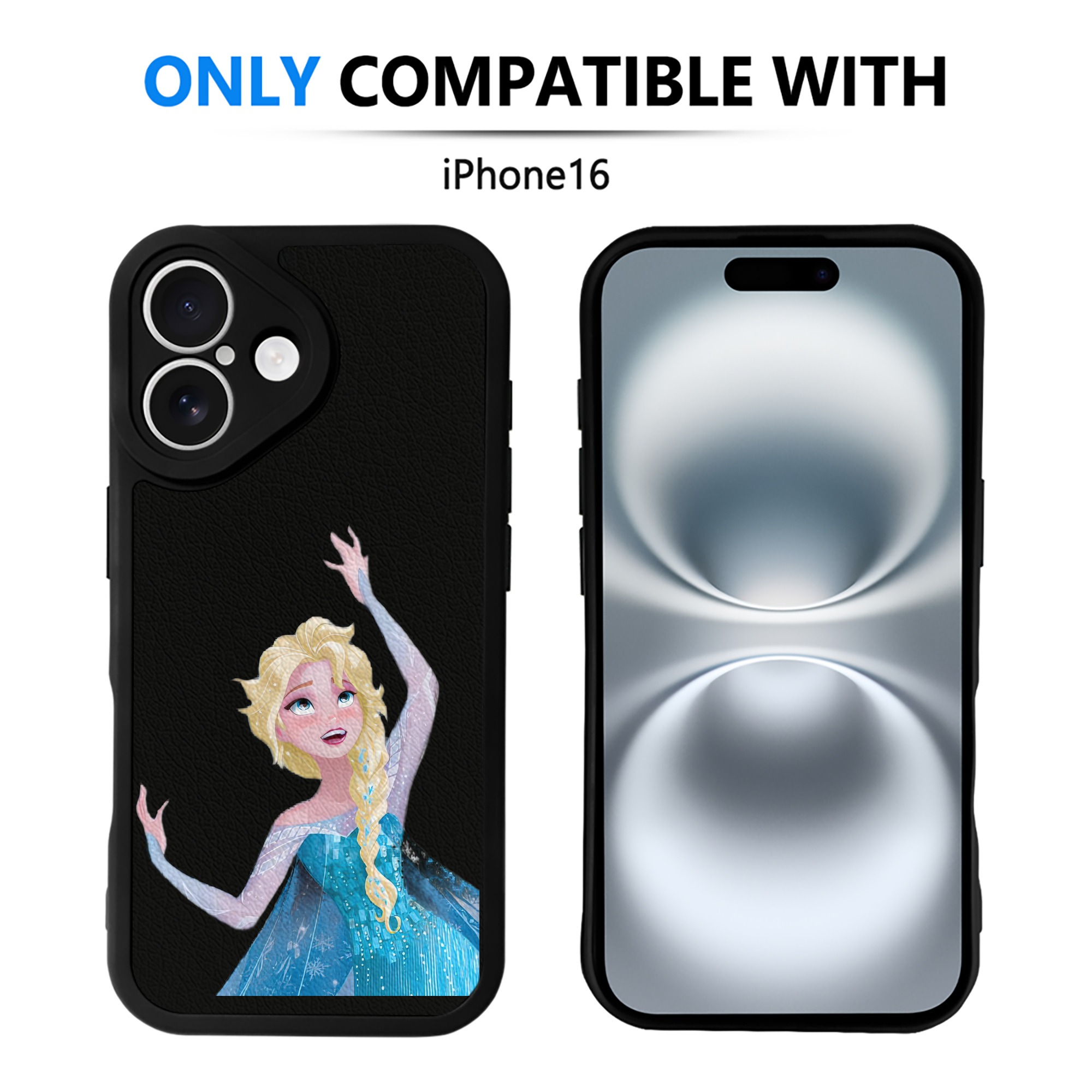 （画像用） アナと雪の女王 アンナ エルサ Frozen Anna Elsa 【iPhone 16シリーズ対応】シリコンスマホケース（レザー調） 材質：シリコン